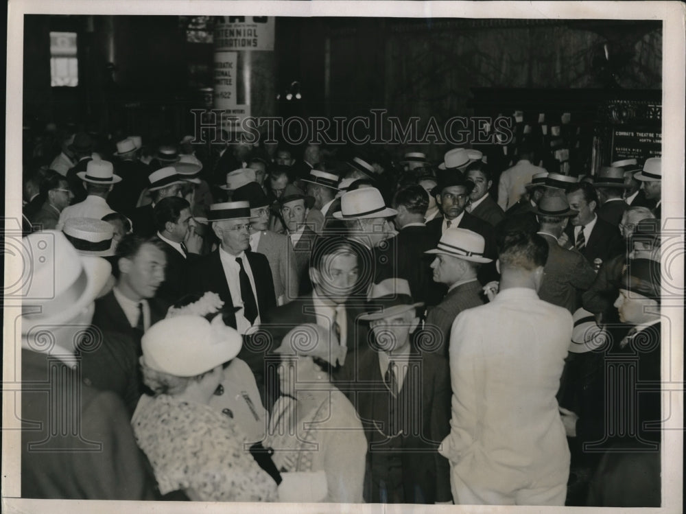 1936 Press Photo Scene At Democratic Convention Headquarters In Philadelphia - Historic Images