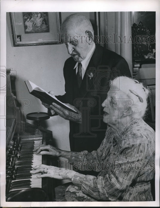 1950 Press Photo Horace and Eliza Francisco celebrate their 70th anniversary - Historic Images