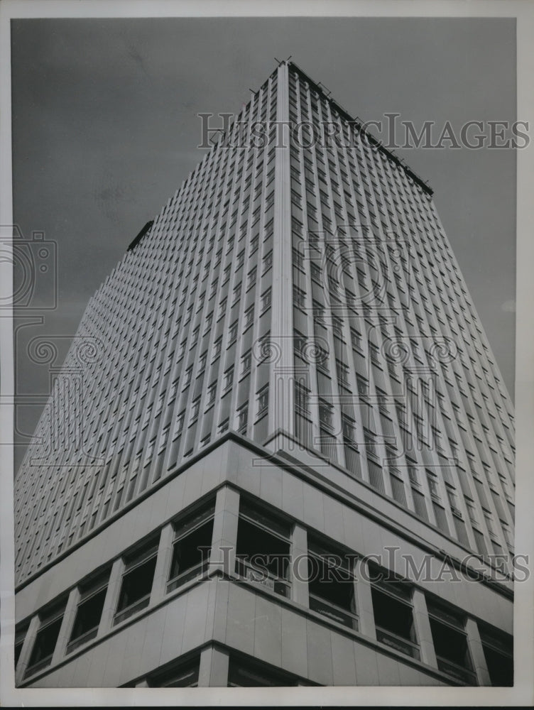 1957 Press Photo Ultra Modern Social Insurance Building In Brussels Belgium - Historic Images