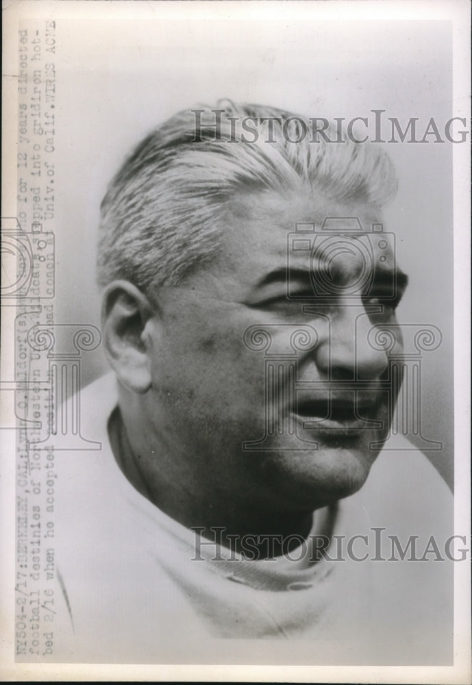 1955 Univ, of California Football Coach Lynn Waldorf - Historic Images