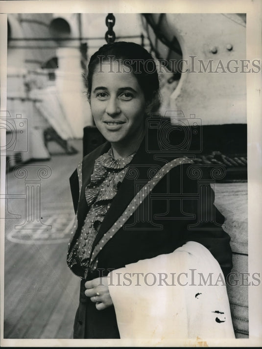 1936 Press Photo Palestinian Miss Silamith Schwatz Arrives in NY to Study - Historic Images