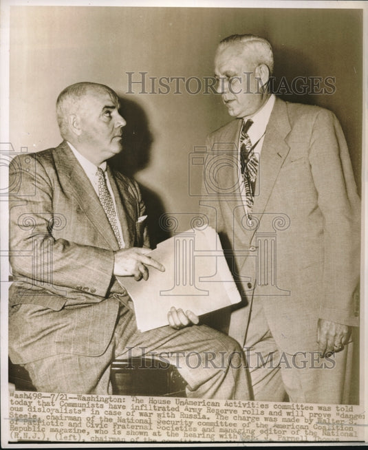1948 Press Photo Rep J Parnell & Walter Steele Of Security Committee - Historic Images