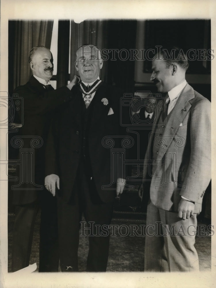 1928 Press Photo Count Vittore Sicilinna &amp; Mayor Harry Mackey, - Historic Images