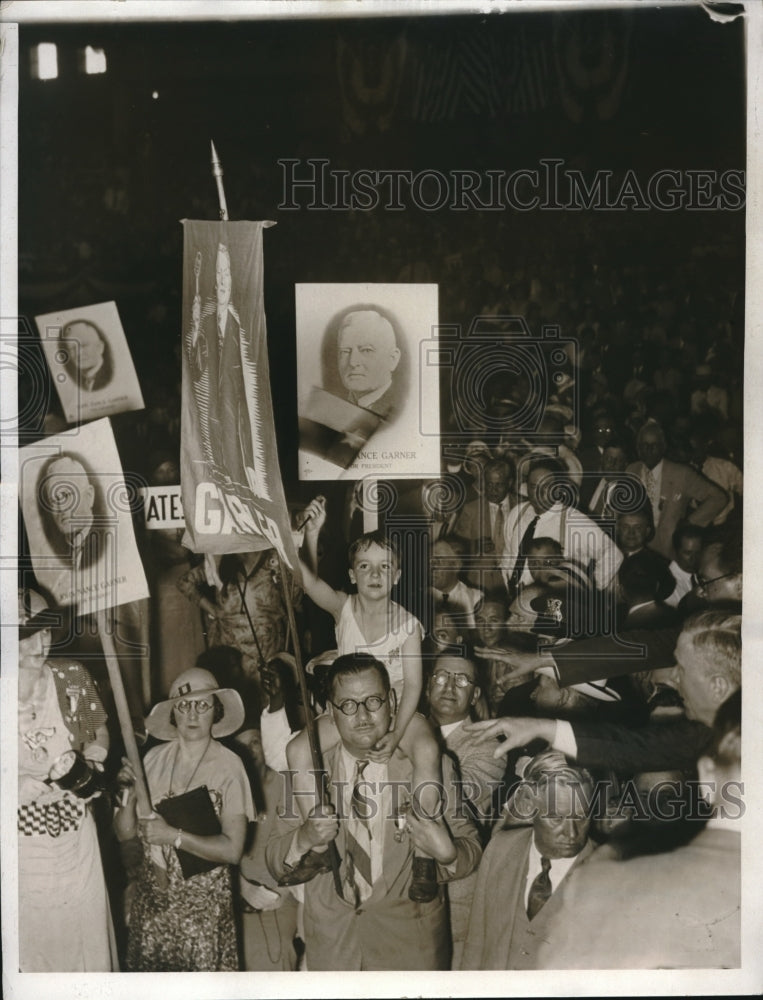 1932 DNC Delegates And Children Whoop It Up For Jack Garner Parade - Historic Images