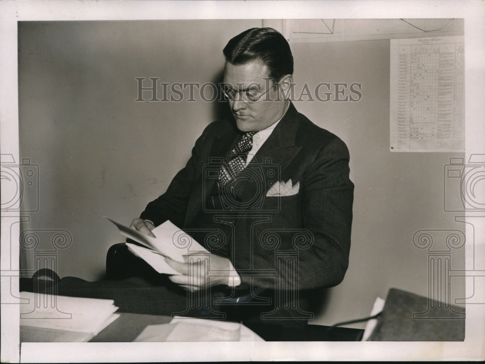 1937 Press Photo Fred S Fagg Jr Succeeds Eugene Vidal Director of Air Commerce - Historic Images