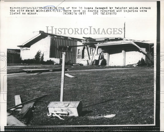 1958 Home Damaged By Tornado Twister Wichita Kansas Disaster - Historic Images