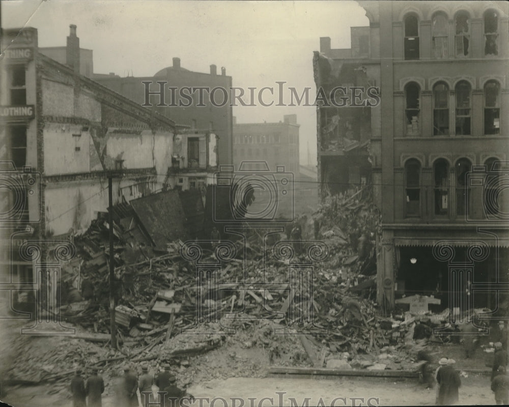 1929 Wrecked view of East Jefferson Ave. in Detroit, Michigan-Historic Images