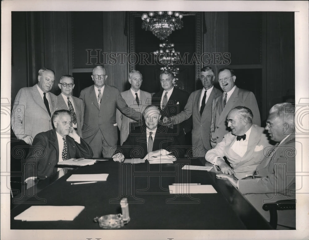 1948 Press Photo GOP Steering Committee Meets, Wherry, Taft, Vandenberg, Homer - Historic Images