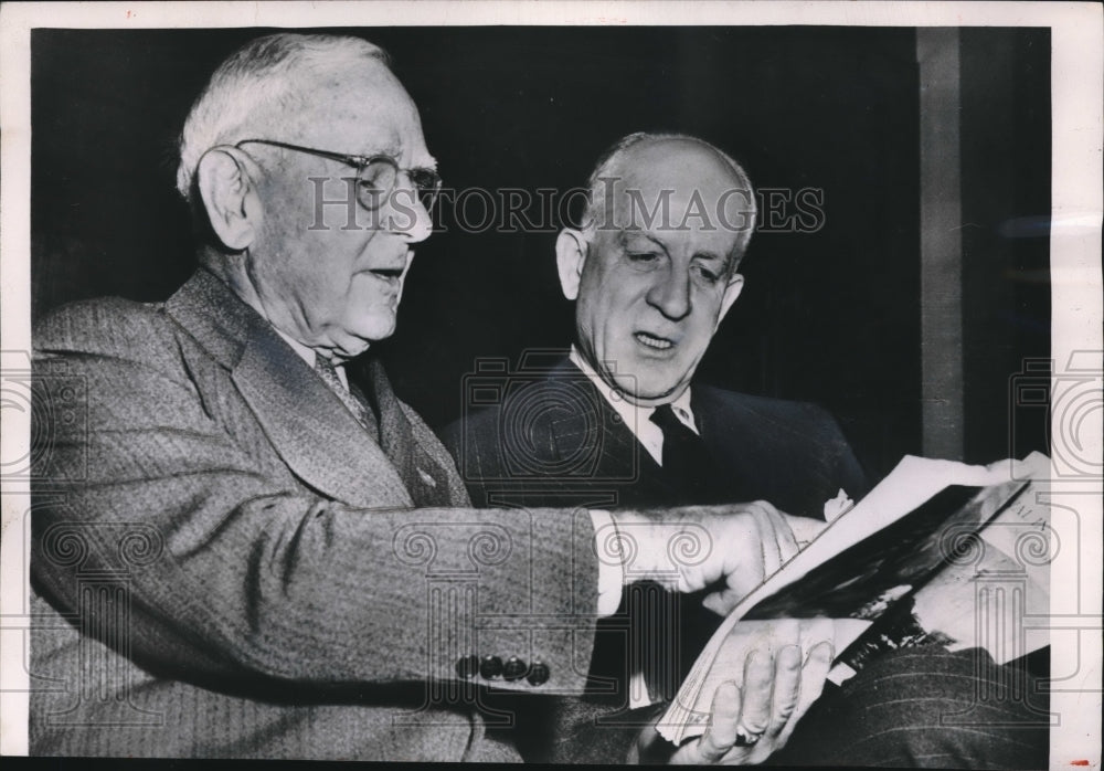 1952 Press Photo Adm William Standley &amp; Former Sec Of State Sumner Wells - Historic Images