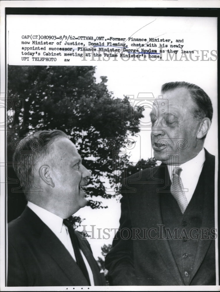 1962 Press Photo British Justice Minister Fleming With Finance Minister Nowles - Historic Images