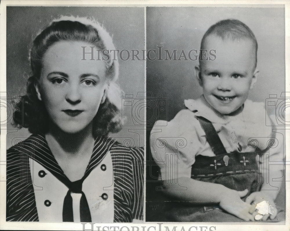 1944 Press Photo Elaine Summer With Baby Who Was Beaten To Death By Friend - Historic Images