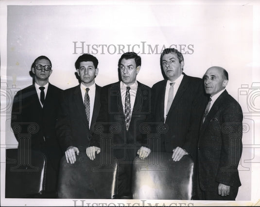 1958 Press Photo Co-Conspirators Convicted, J. West. A. Remes, H. Lumer, S. Reed - Historic Images