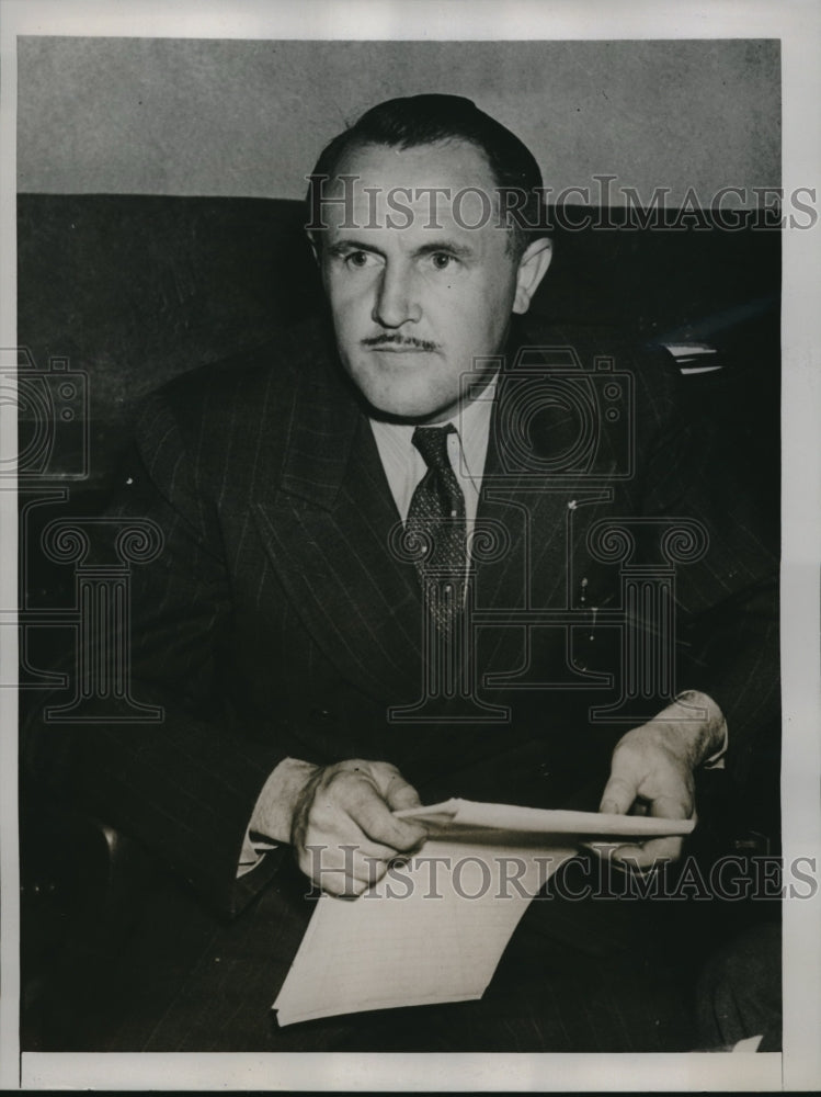 1938 Press Photo Frank Scovel, Chief Deputy Fire Marshall of California - Historic Images