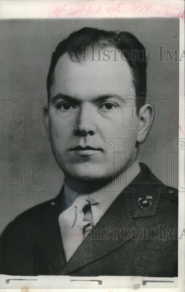 1942 Press Photo Capt Gould Groves, Commander of the Marine Detachment-Historic Images