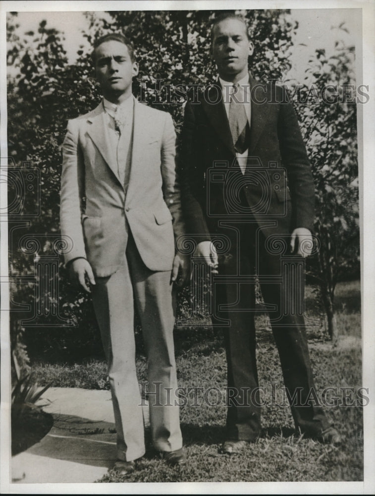 1934 Press Photo Curtis &amp; Arne Gandy sons of Curtis Gandy Jr of Teaneck, NJ - Historic Images