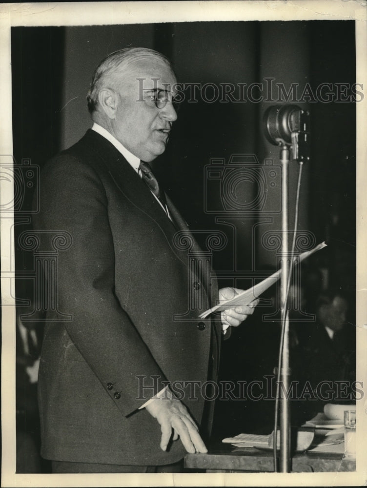 1936 Press Photo Senator Joseph Guffey Addresses United Mine Workers Delegates - Historic Images