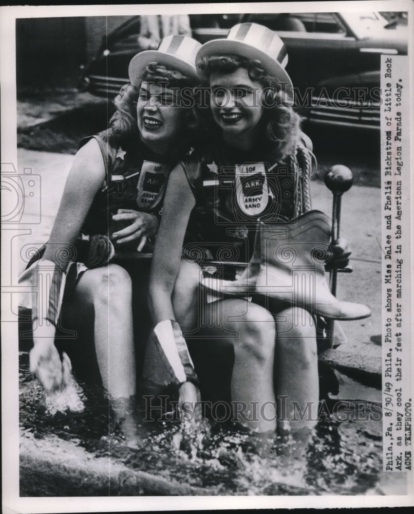 1949 Dalee and Phelis Bickstrom at American Legion Parade - Historic Images