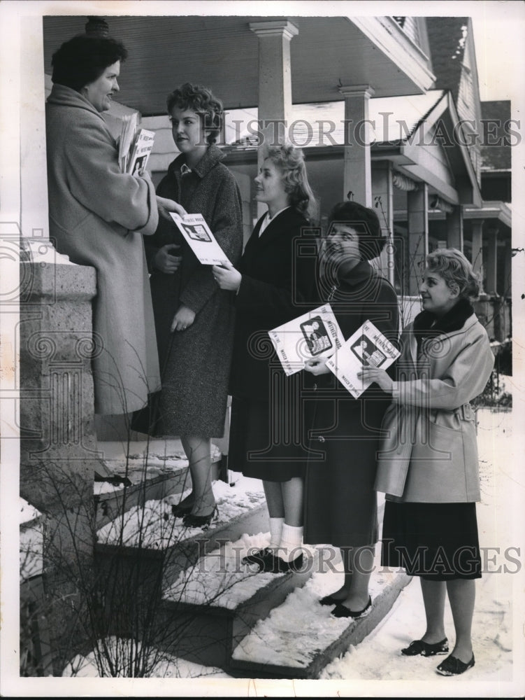 1960 Press Photo March of Dimes, Patricia &amp; Donna Celesnik, Michael Drotar - Historic Images