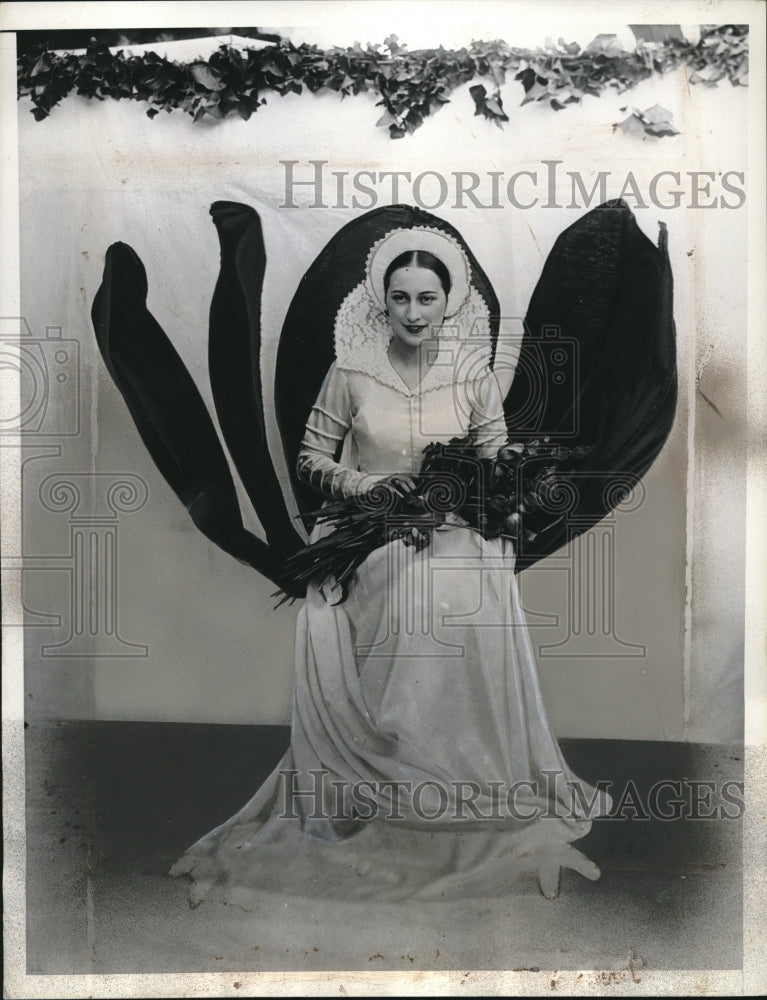 1934 Press Photo Jewell Carlisle May Queen at Furman college - Historic Images