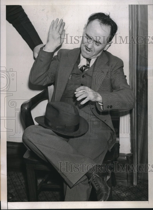 1937 Press Photo Jack Stewart arrested for bilking a wealthy English tourist - Historic Images