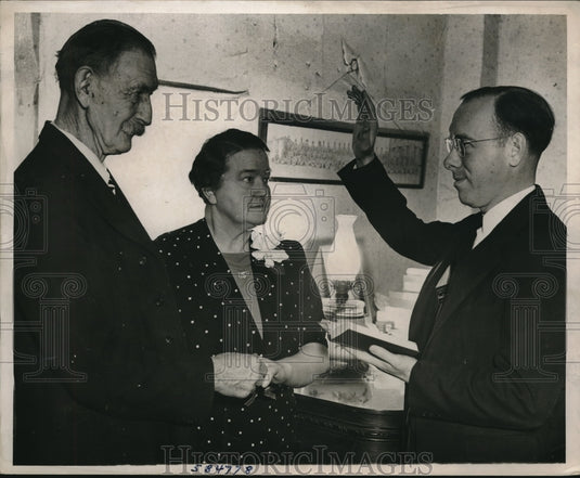 1940 Press Photo Adam Wreitz marries Nellie Surline, 56 - Historic Images