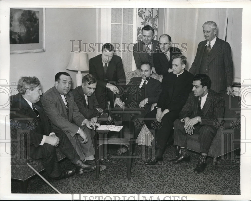 1941 Press Photo James Dewey, R.J Thomas, Maurice Sugar, Rev. Albert J. Poetker - Historic Images