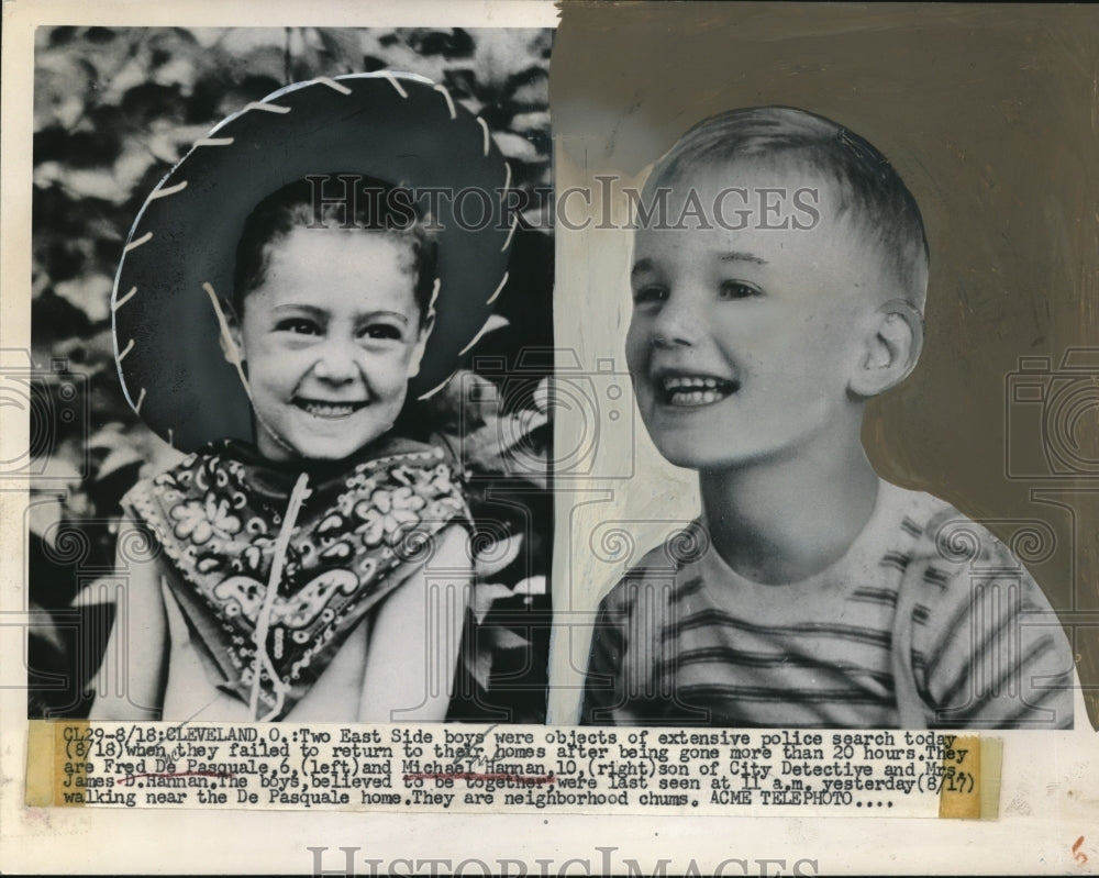 1949 Press Photo Fred De Pasquale &amp; Michael Hannan searched by police - Historic Images