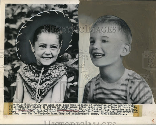 1949 Press Photo Fred De Pasquale & Michael Hannan searched by police - Historic Images
