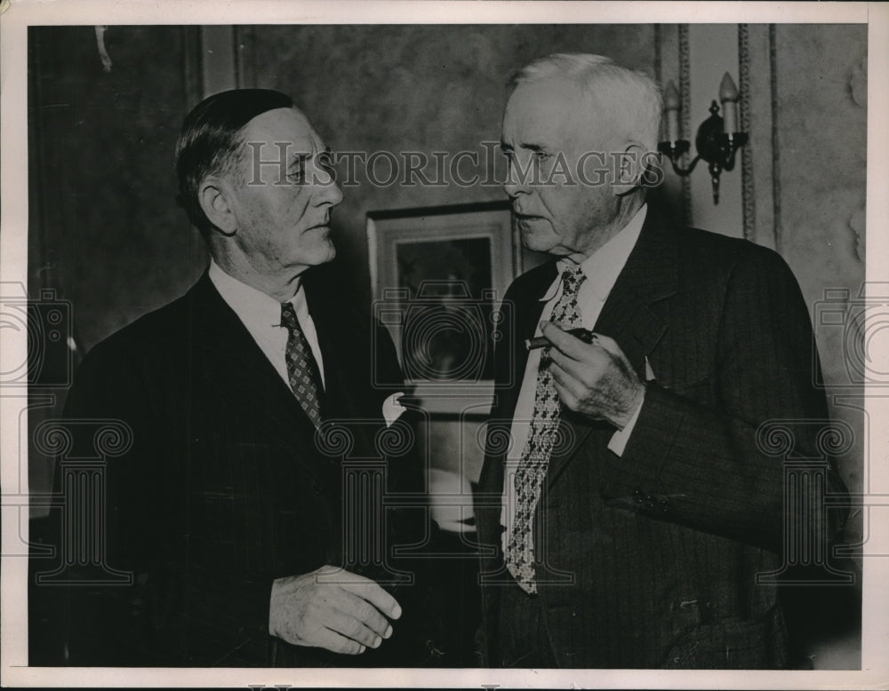 1936 Press Photo Former Sen James Reed &amp; Sterling Edmonds conferring - Historic Images