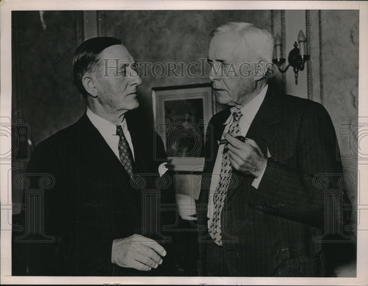 1936 Press Photo Former Sen James Reed & Sterling Edmonds conferring - Historic Images