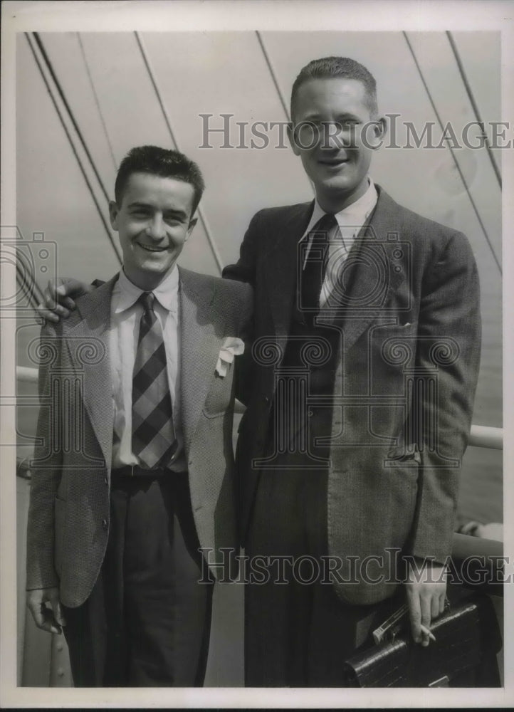 1940 Lt ESicard Was on Battleship that Sank & Lt CH Mirepoix - Historic Images