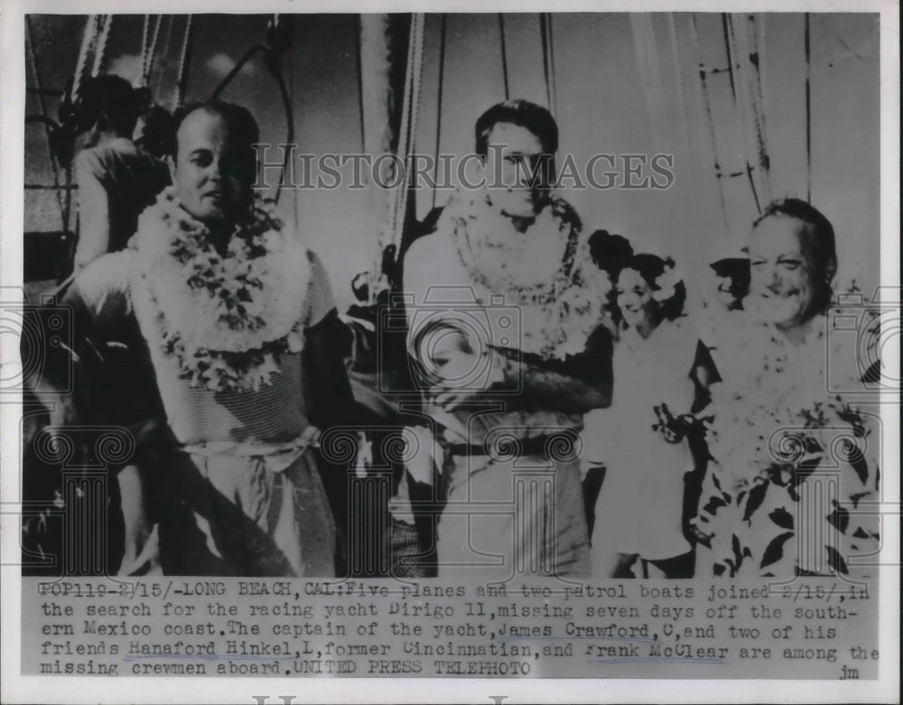 1954 Press Photo Missing Crewmen, James Crawford, Hanaford Hinkel, Frank McClear - Historic Images