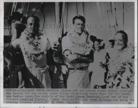 1954 Press Photo Missing Crewmen, James Crawford, Hanaford Hinkel, Frank McClear - Historic Images