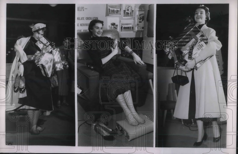1953 Press Photo Pretty Shirley Cooperstein, story about a Christmas Shopper - Historic Images