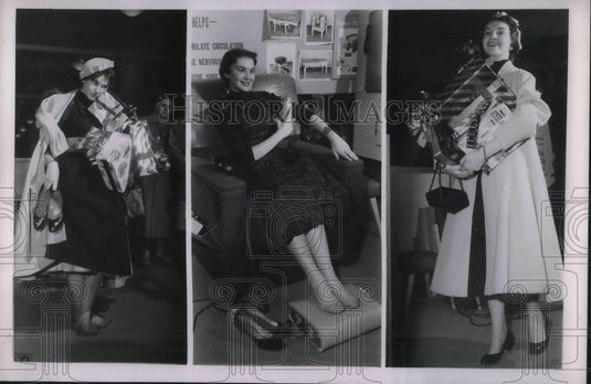 1953 Press Photo Pretty Shirley Cooperstein, story about a Christmas Shopper - Historic Images