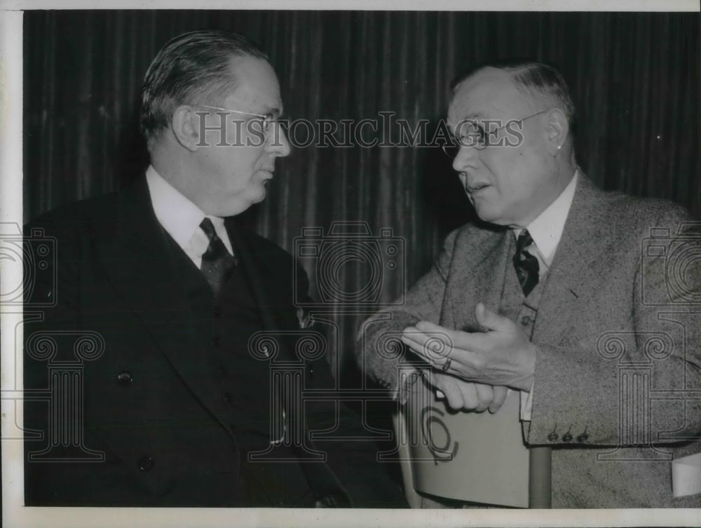 1938 Press Photo William Green President of AFL &amp; Bert Jewell Pres of Railways - Historic Images