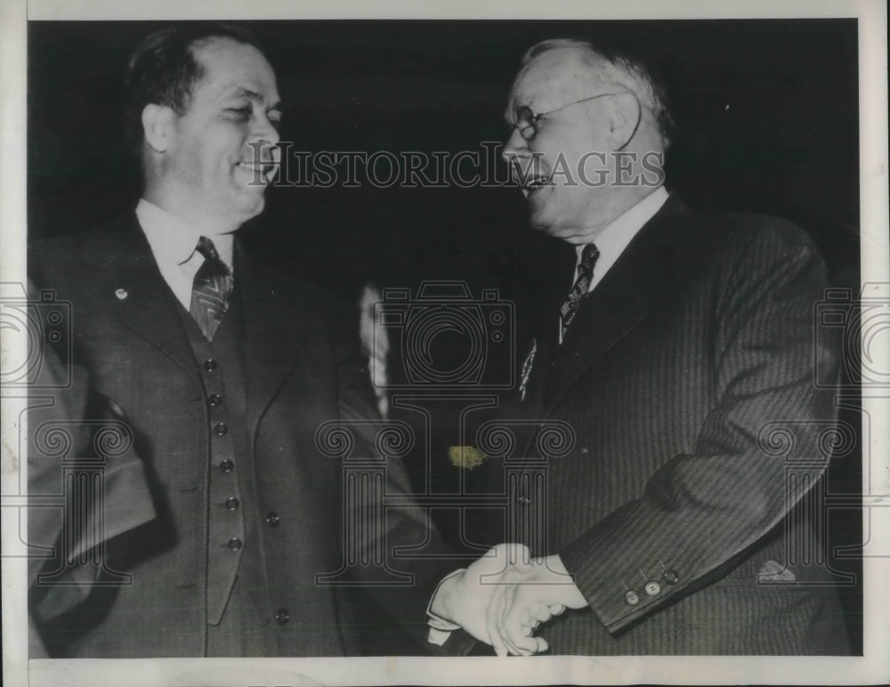 1940 Press Photo William Green President of AFL &amp; Gov Sam Houston of Louisiana - Historic Images