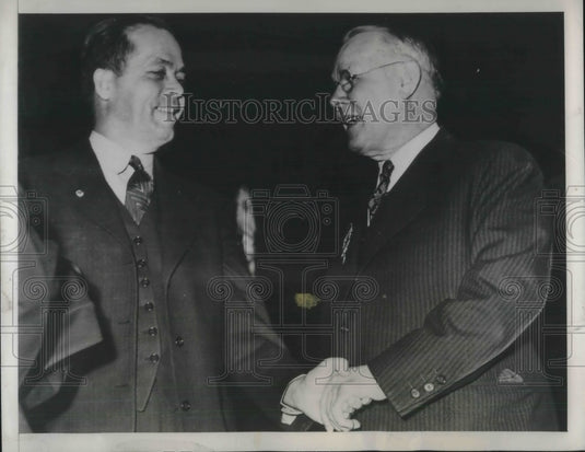 1940 Press Photo William Green President of AFL & Gov Sam Houston of Louisiana - Historic Images