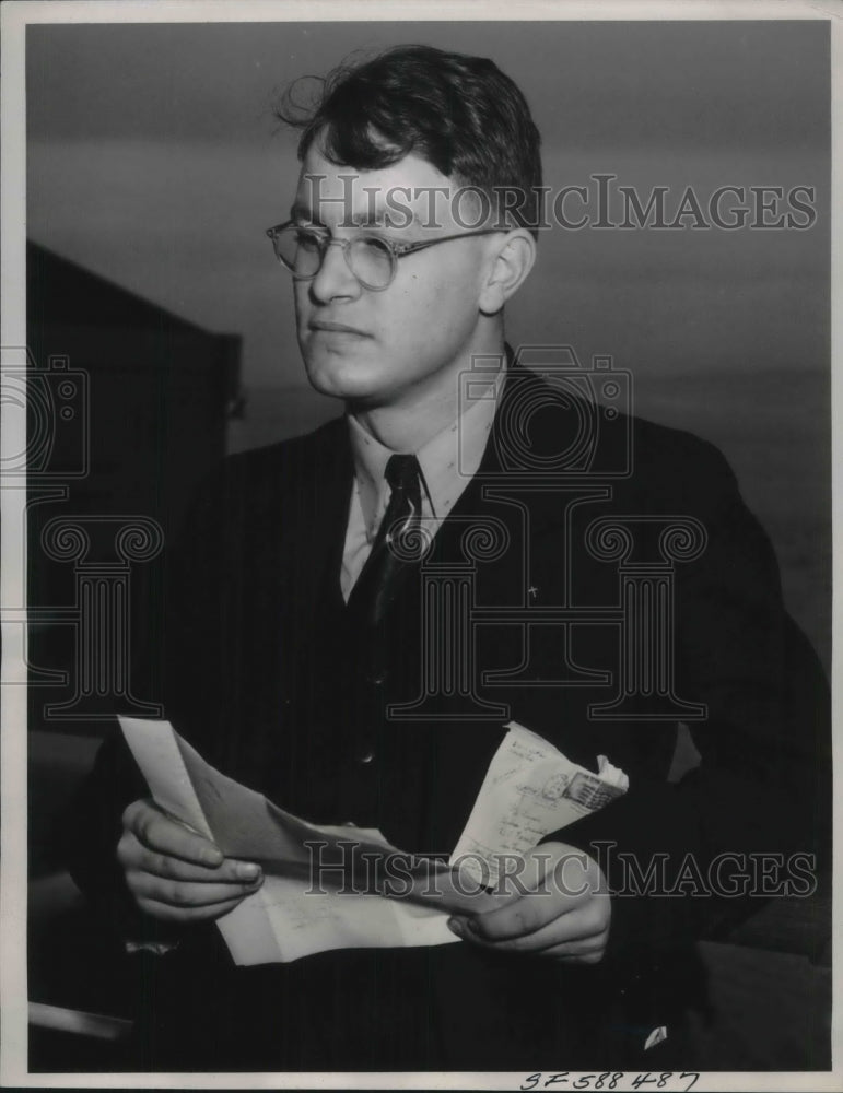 1941 Karl Schuering, University of Denver Student Deported - Historic Images