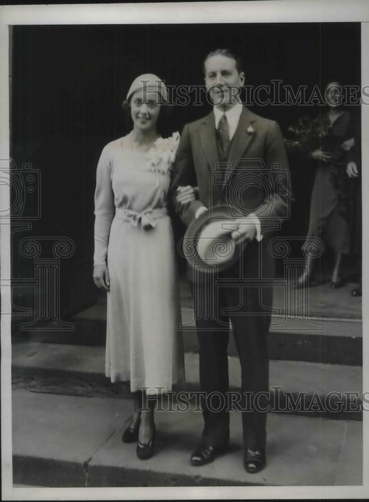 1932 Press Photo Leonard Firestone with his Bride.-Historic Images