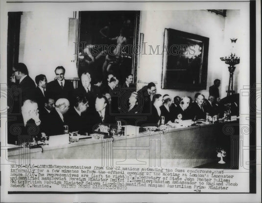 1956 Press Photo John Foster Dulles, Dmitri Shepilov, Jacob Malik, Salwyn Lloyd - Historic Images