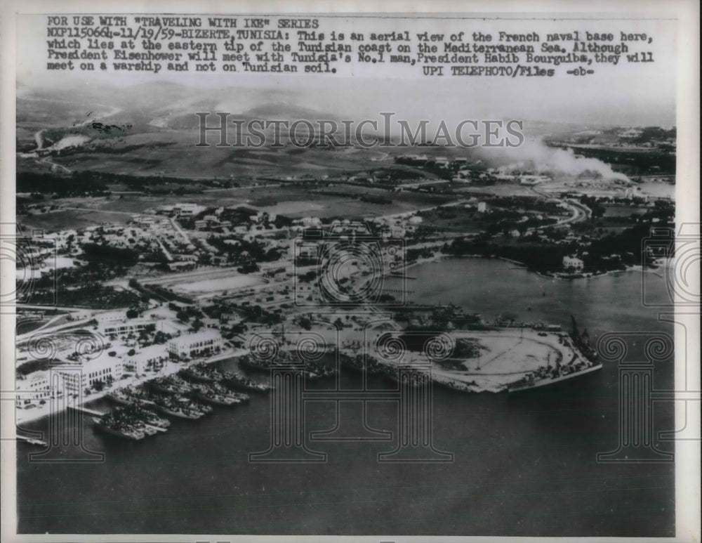 1959 French Naval base in eastern tip of Bizerte Tunisia - Historic Images