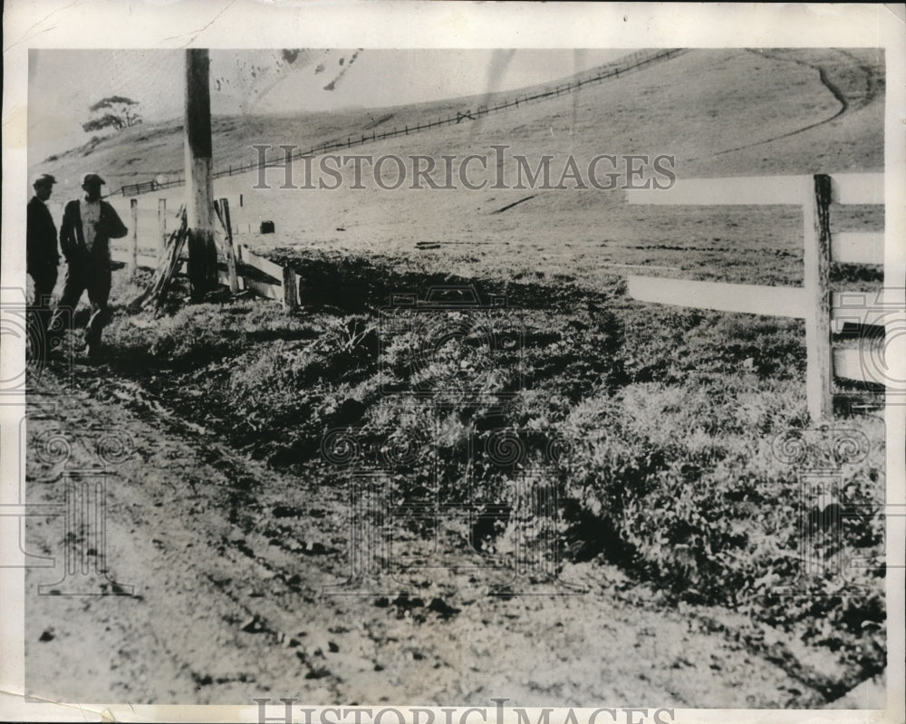 1932 Press Photo Automobile of Lieut William French found here by police - Historic Images