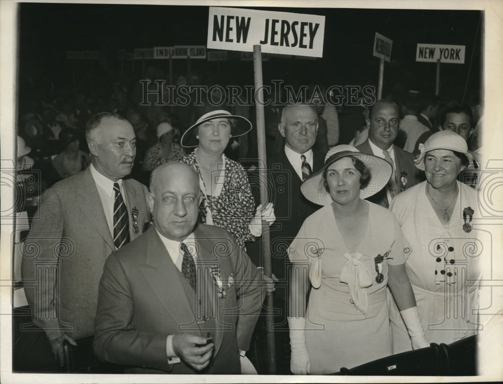 1932 Press Photo New Jersey Delegates at Democratic Convention in Chicago, Il. - Historic Images