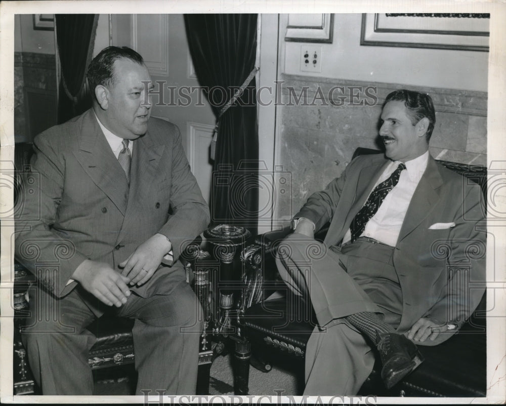 1949 Trygvie Lie UN Sec General With Carlos Socarras Cuban Prez - Historic Images