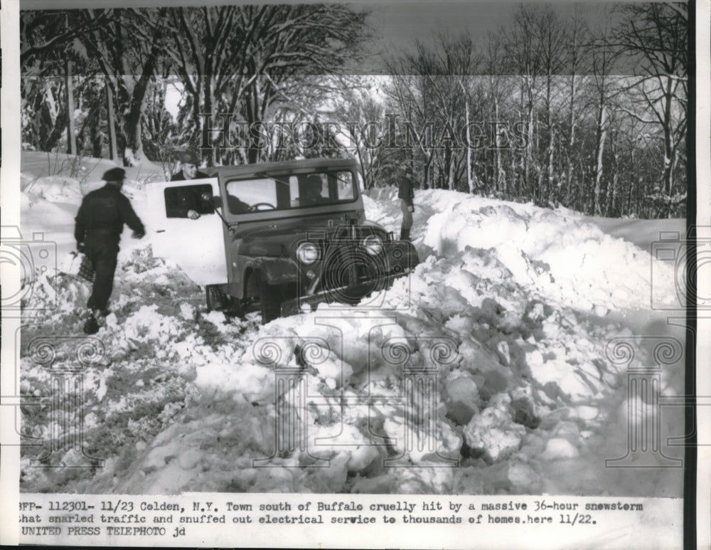 1957 Press Photo Colden New York Snow Storm - Historic Images