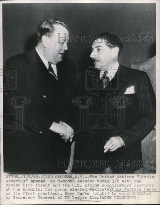 1948 Luis Padilla nervo UN Trygve Lie - Historic Images