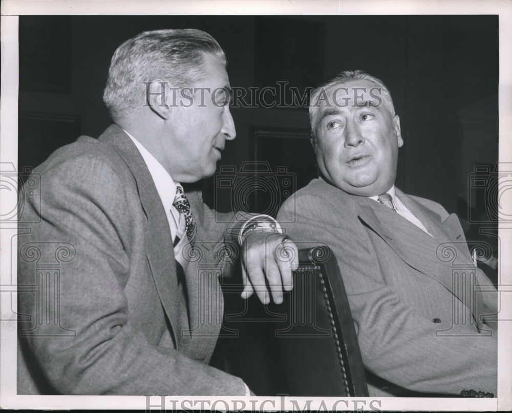 1951 Hugh Finnegan Talks With Brother James At Meeting - Historic Images