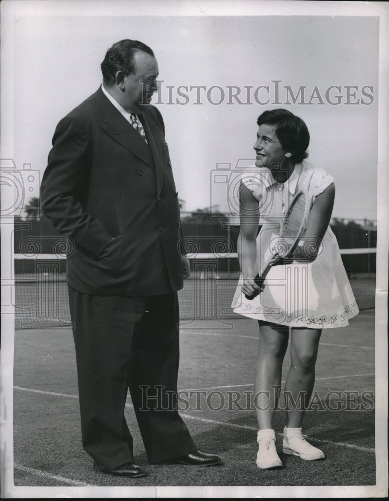1950 Press Photo Trysve Lie and Nancy Chaffee. - Historic Images