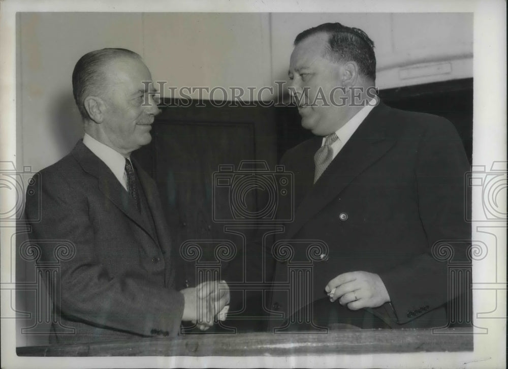 1950 Press Photo UN Secy Gen. Trygve Lie says goodbye to Sir Alexander Cadogan-Historic Images